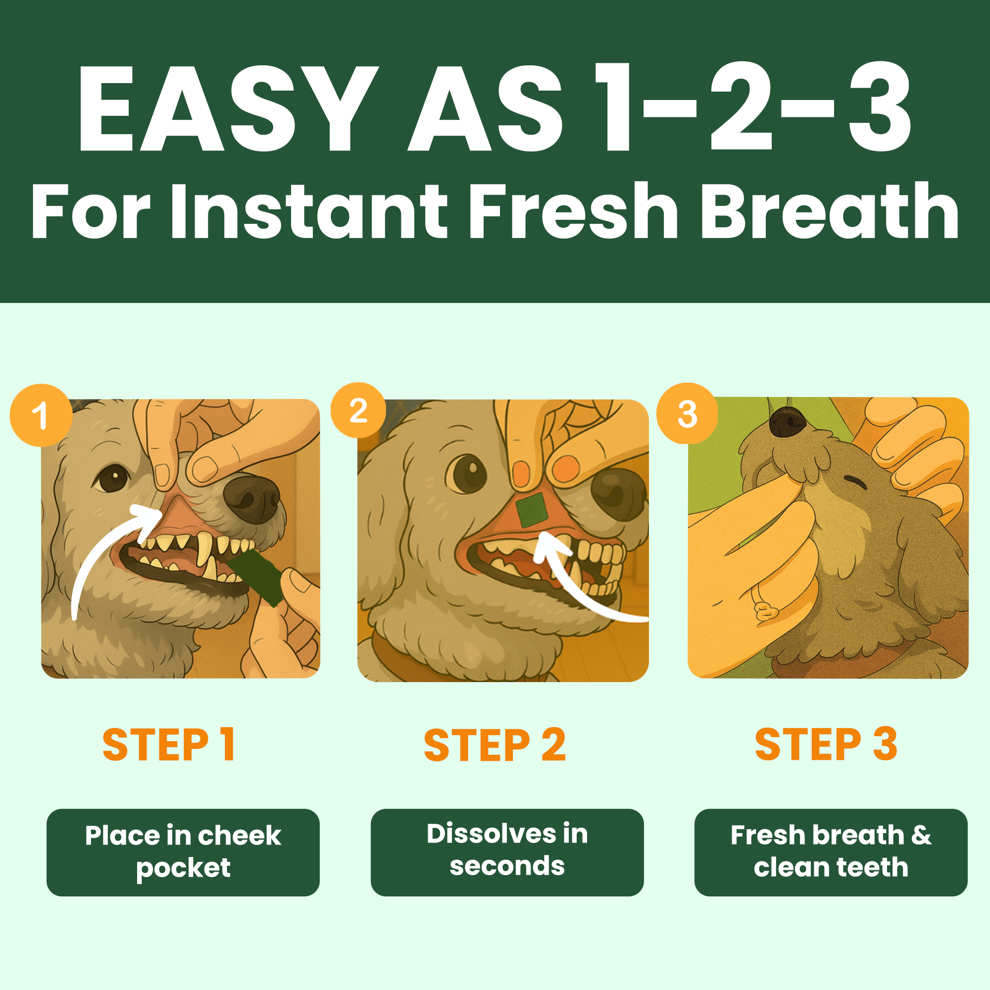 DentalMelts: 5 in 1 breath freshening strips for dogs