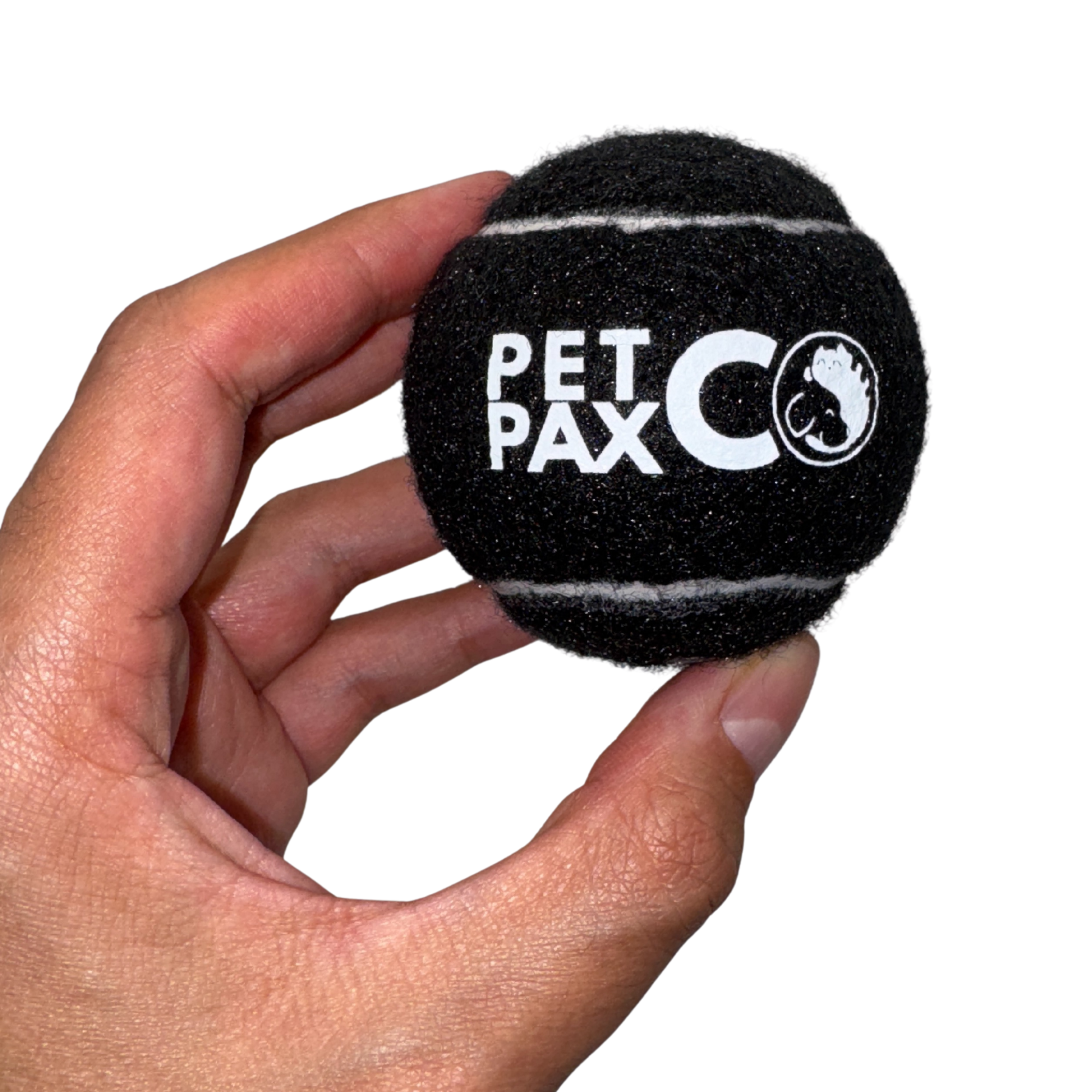 PetPax Co. Black Tennis Ball for Dogs – Durable Rubber Squeaky Ball for Fetch, Training & Play