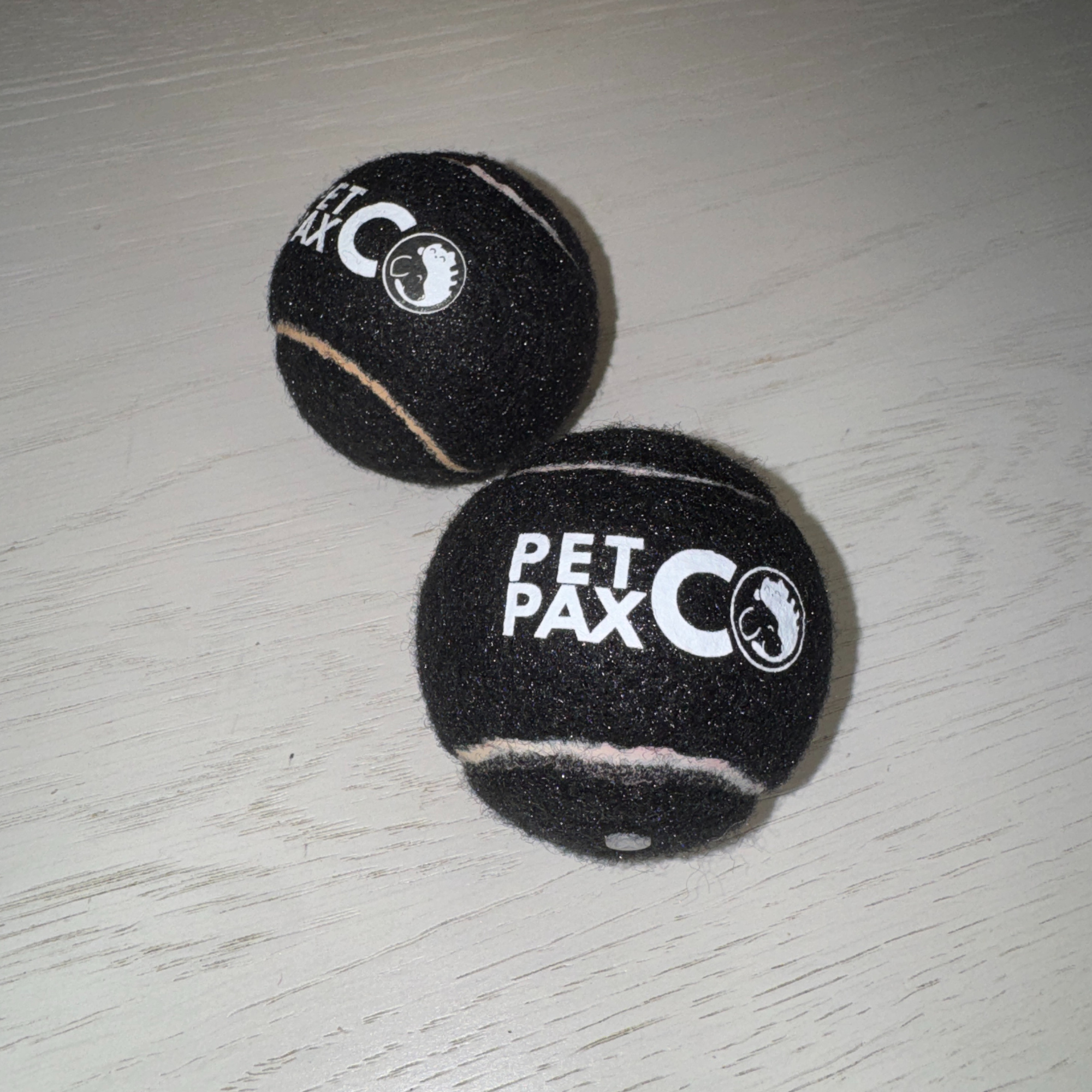 PetPax Co. Black Tennis Ball for Dogs – Durable Rubber Squeaky Ball for Fetch, Training & Play