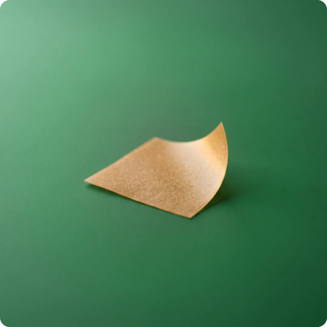 A single ZenMelts strip curling on a green background